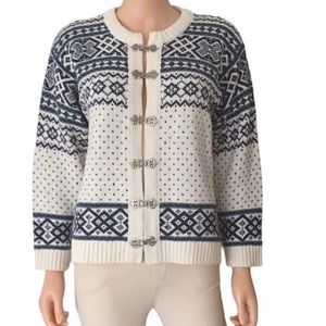 Vintage Boundary Waters blue white Nordic sweater